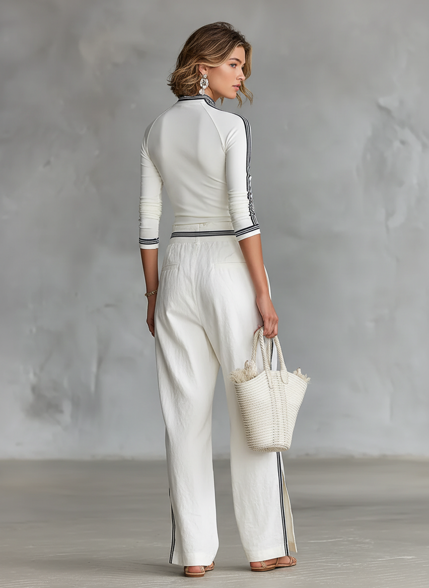 Wide-Leg Drawstring Athleisure Set