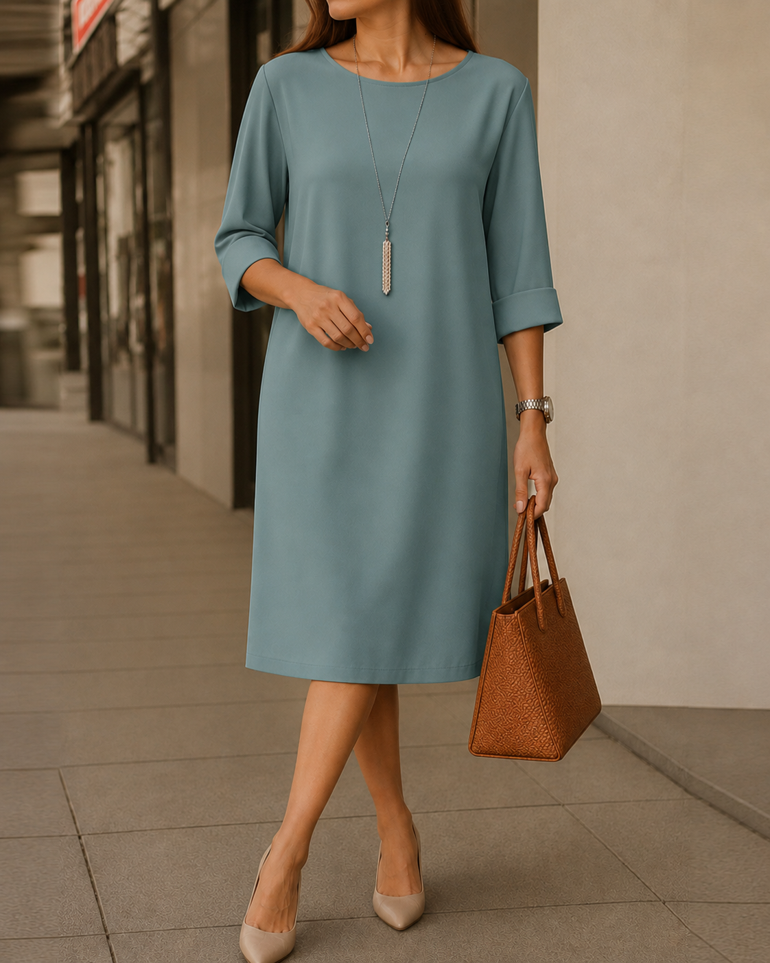 Sabine | Flowy Midi Dress with a Tummy-Flattering Fit