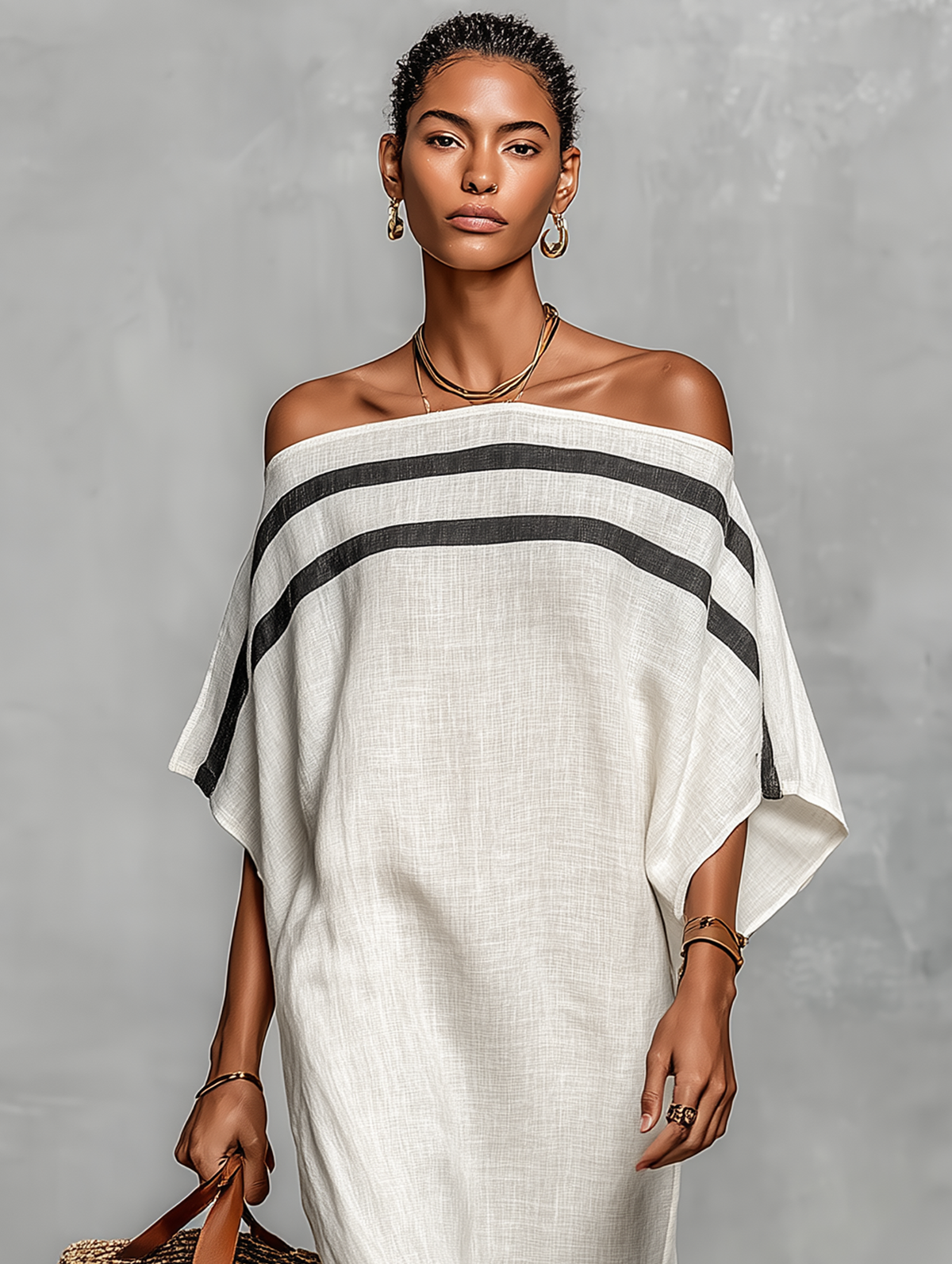 Minimalist Off-the-Shoulder Maxi Dress