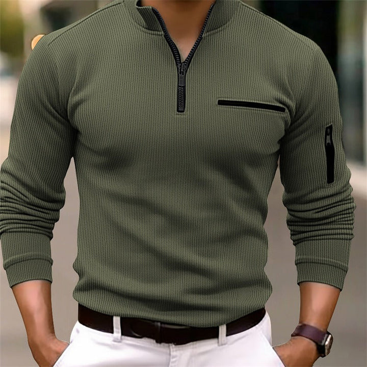 🧥 Men's long-sleeve chemise with zipper – Modern, masculine, and elegant