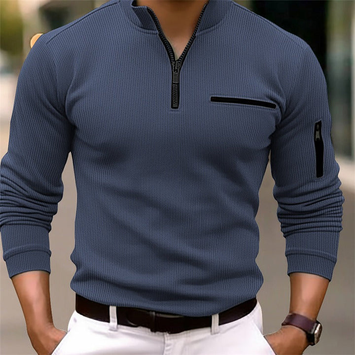🧥 Men's long-sleeve chemise with zipper – Modern, masculine, and elegant