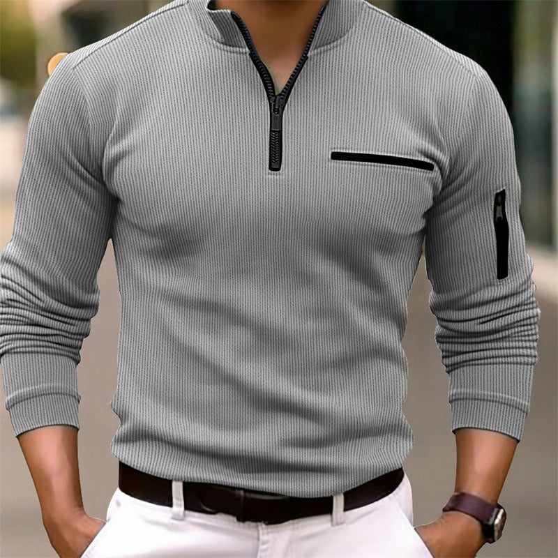 🧥 Men's long-sleeve chemise with zipper – Modern, masculine, and elegant