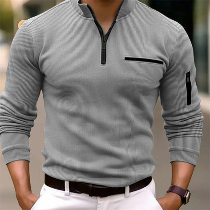 🧥 Men's long-sleeve chemise with zipper – Modern, masculine, and elegant