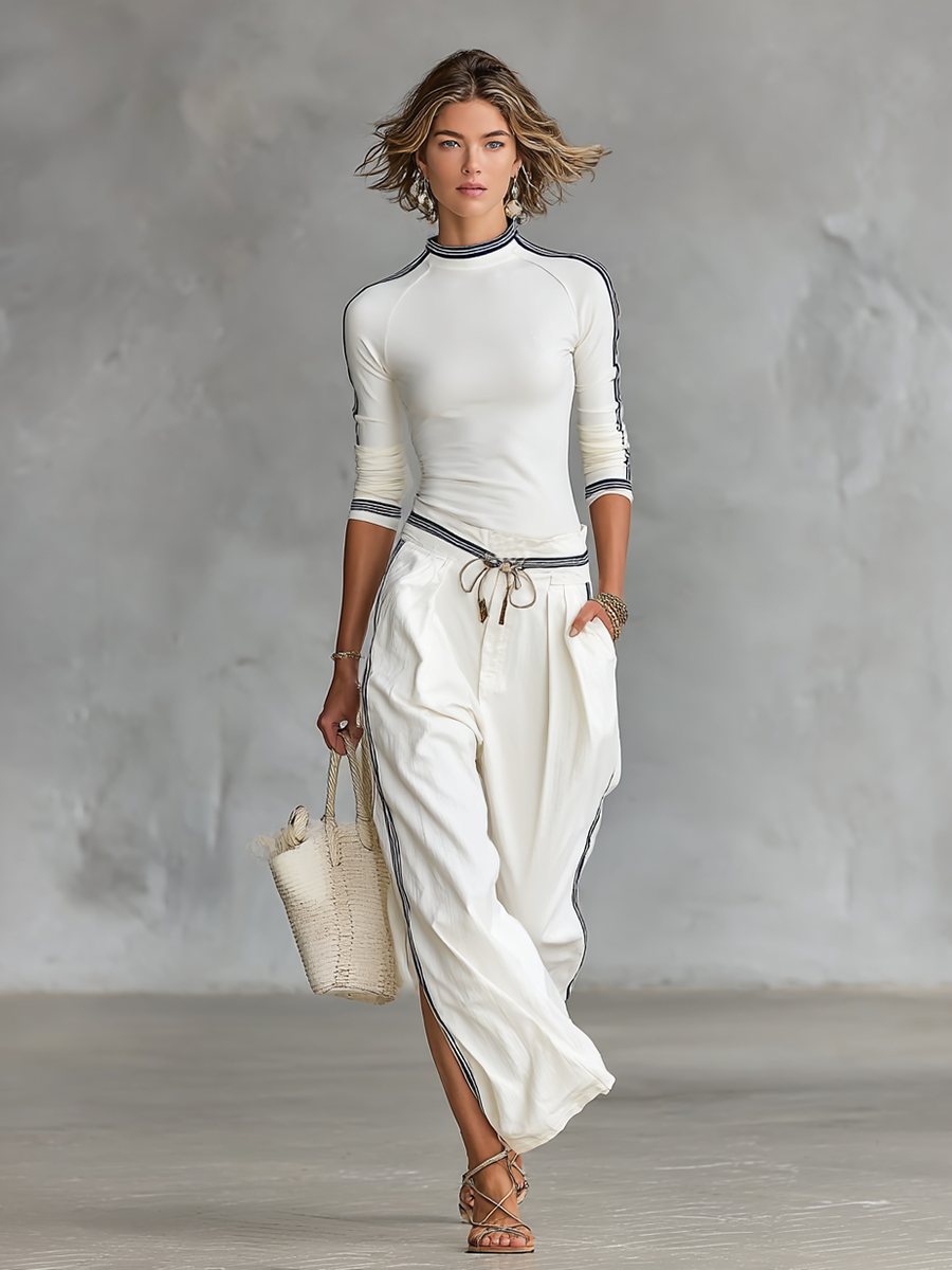 Wide-Leg Drawstring Athleisure Set