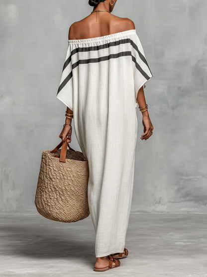 Minimalist Off-the-Shoulder Maxi Dress