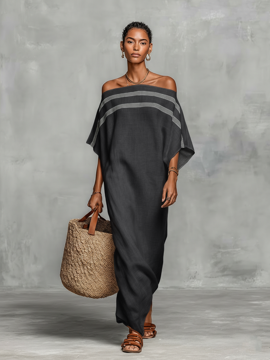 Minimalist Off-the-Shoulder Maxi Dress