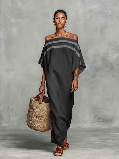 Minimalist Off-the-Shoulder Maxi Dress