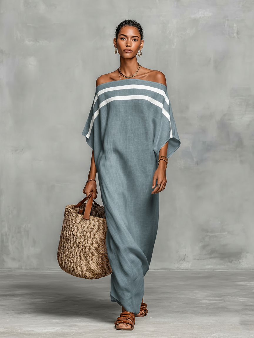 Minimalist Off-the-Shoulder Maxi Dress