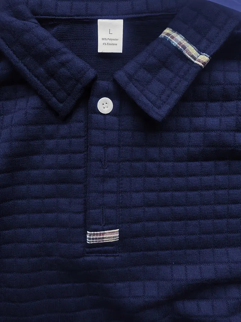 NordicWeave™ Men's Long Sleeve Polo Shirt – Warm, Stylish & Comfortable