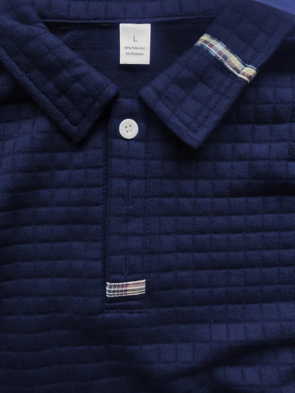NordicWeave™ Men's Long Sleeve Polo Shirt – Warm, Stylish & Comfortable