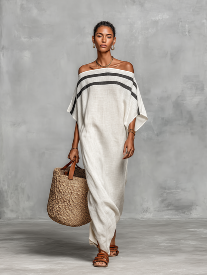 Minimalist Off-the-Shoulder Maxi Dress