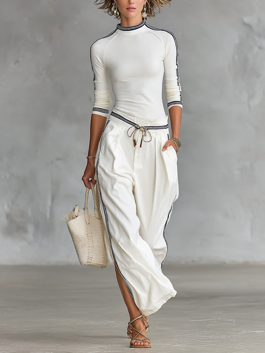 Wide-Leg Drawstring Athleisure Set