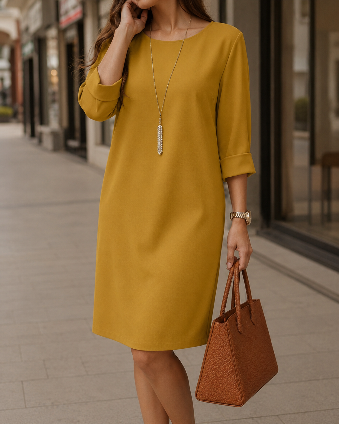Sabine | Flowy Midi Dress with a Tummy-Flattering Fit